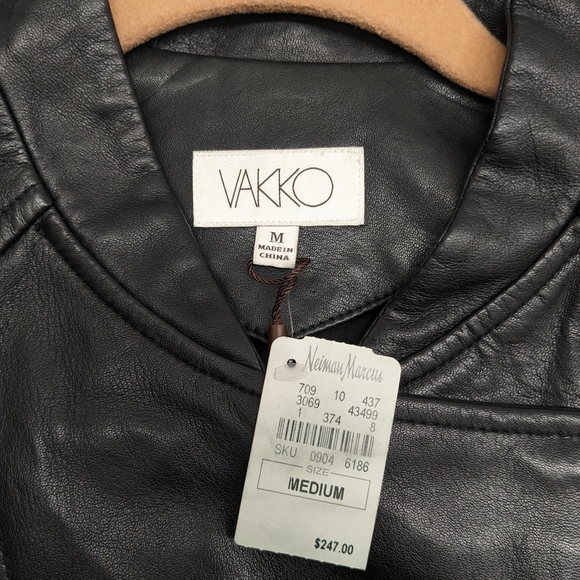Vakko Black Women's Leather Jacket Size Medium - Picture 5 of 12